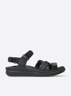 Sandalen<Wolky Action Lady - zwart gevet leer zwartgevetleer