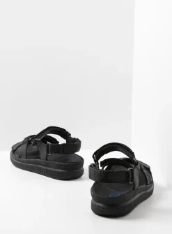 Sandalen<Wolky Action Lady - zwart gevet leer zwartgevetleer