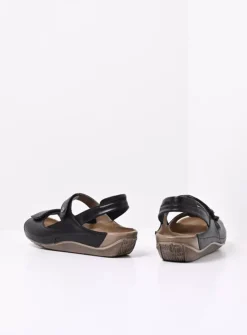 Sandalen<Wolky Alberta - zwart leer zwartleer