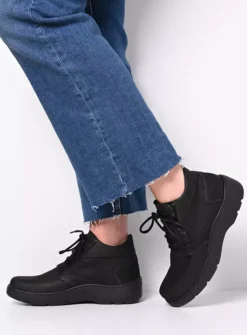 Wandelschoenen|Hoge Veterschoenen<Wolky Annemarie XW - zwart nubuck zwartnubuck