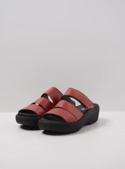 Slippers<Wolky Aporia - rood leer roodleer