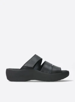 Slippers<Wolky Aporia - zwart leer zwartleer