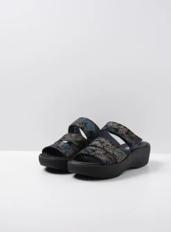 Slippers<Wolky Aporia - zwart/blauw suede zwart/blauwsuede