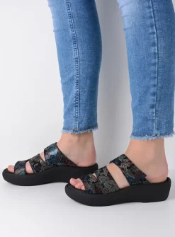 Slippers<Wolky Aporia - zwart/blauw suede zwart/blauwsuede