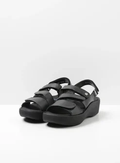 Sandalen<Wolky Avalon - zwart leer zwartleer