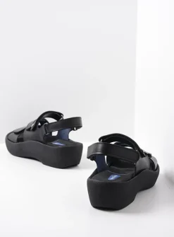 Sandalen<Wolky Avalon - zwart leer zwartleer