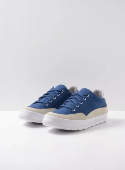 Lage Veterschoenen|Sneakers<Wolky Babati - blauw canvas/suede blauwcanvas/suede
