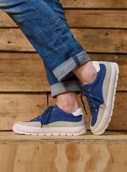 Lage Veterschoenen|Sneakers<Wolky Babati - blauw canvas/suede blauwcanvas/suede