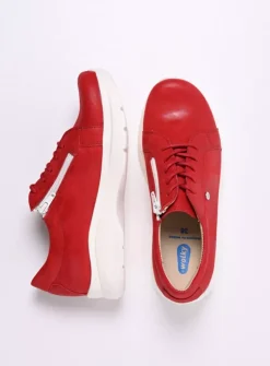 Lage Veterschoenen|Sneakers<Wolky Blitz - rood effectleer roodeffectleer