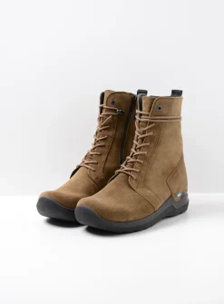 Hoge Veterschoenen|Veterlaarzen<Wolky Bluff - donker taupe suede donkertaupesuede