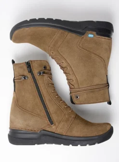 Hoge Veterschoenen|Veterlaarzen<Wolky Bluff - donker taupe suede donkertaupesuede