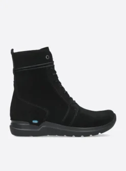 Hoge Veterschoenen|Veterlaarzen<Wolky Bluff - zwart suede zwartsuede