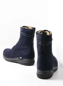 Hoge Veterschoenen|Veterlaarzen<Wolky Bluff DB - blauw suede blauwsuede