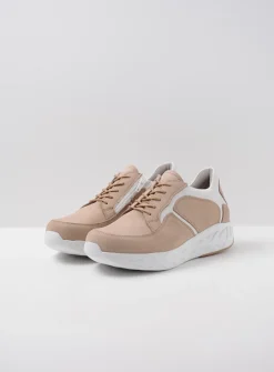 Lage Veterschoenen|Wandelschoenen<Wolky Bounce - beige-wit nubuck beige-witnubuck