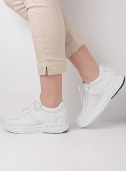 Lage Veterschoenen|Wandelschoenen<Wolky Bounce - wit leer witleer