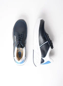 Lage Veterschoenen|Wandelschoenen<Wolky Bounce - wit/blauw combi leer wit/blauwcombileer
