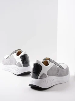 Lage Veterschoenen|Wandelschoenen<Wolky Bounce - wit/grijs combi leer wit/grijscombileer