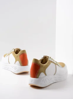 Lage Veterschoenen|Wandelschoenen<Wolky Bounce - wit/groen combi leer wit/groencombileer