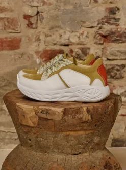 Lage Veterschoenen|Wandelschoenen<Wolky Bounce - wit/groen combi leer wit/groencombileer