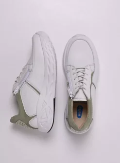Lage Veterschoenen|Wandelschoenen<Wolky Bounce - wit/lichtgroen leer wit/lichtgroenleer