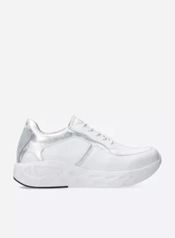 Lage Veterschoenen|Wandelschoenen<Wolky Bounce - wit/zilver leer wit/zilverleer