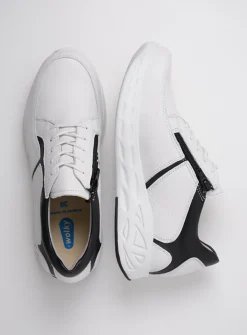 Lage Veterschoenen|Wandelschoenen<Wolky Bounce - wit/zwart leer wit/zwartleer