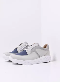 Veterschoenen Heren|Sneakers Heren<Wolky Bounce Men S2F - gebroken wit/jeans combi stretch leer gebrokenwit/jeanscombistretchleer