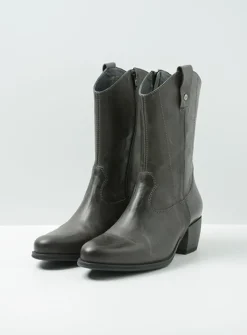 Halfhoge Laarzen|Cowboylaarzen<Wolky Caprock - antraciet leer antracietleer