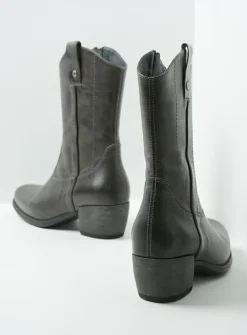 Halfhoge Laarzen|Cowboylaarzen<Wolky Caprock - antraciet leer antracietleer