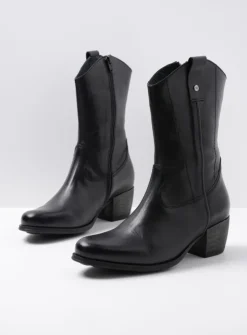 Cowboylaarzen|Herfst/Winter<Wolky Caprock HV - zwart leer zwartleer