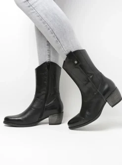 Cowboylaarzen|Herfst/Winter<Wolky Caprock HV - zwart leer zwartleer