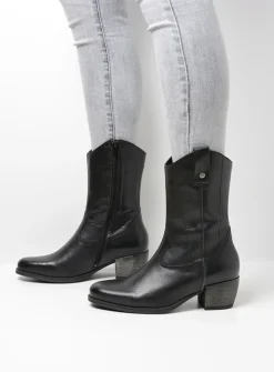 Cowboylaarzen|Herfst/Winter<Wolky Caprock HV - zwart leer zwartleer