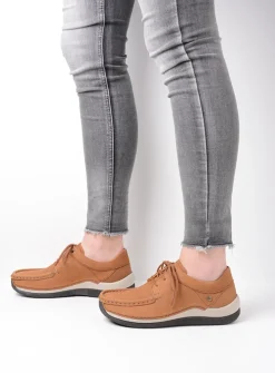 Lage Veterschoenen|Sneakers<Wolky Celebration - cognac nubuck cognacnubuck