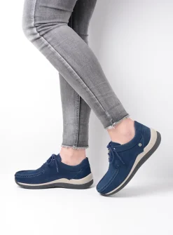 Lage Veterschoenen|Sneakers<Wolky Celebration - denimblauw nubuck denimblauwnubuck