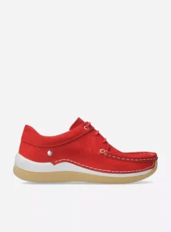 Lage Veterschoenen|Sneakers<Wolky Celebration - rood nubuck roodnubuck
