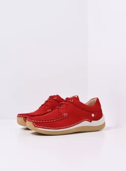 Lage Veterschoenen|Sneakers<Wolky Celebration - rood nubuck roodnubuck