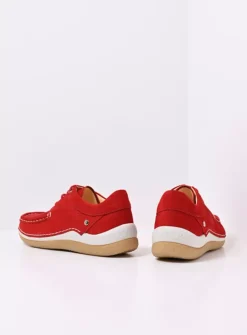 Lage Veterschoenen|Sneakers<Wolky Celebration - rood nubuck roodnubuck