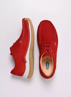Lage Veterschoenen|Sneakers<Wolky Celebration - rood nubuck roodnubuck