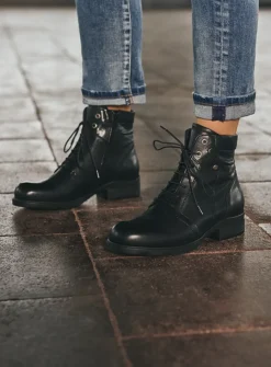 Veterlaarzen|Herfst/Winter<Wolky Center - zwart leer zwartleer