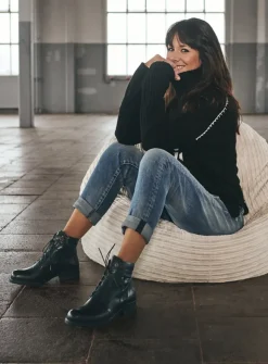 Veterlaarzen|Herfst/Winter<Wolky Center - zwart leer zwartleer