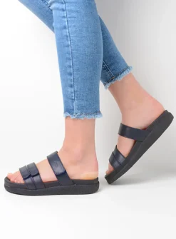 Slippers<Wolky Cirrus - donkerblauw leer donkerblauwleer