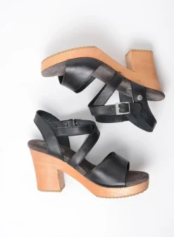 Sandalen<Wolky Cloudy - zwart leer zwartleer