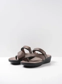 Slippers<Wolky Collins - brons leer bronsleer