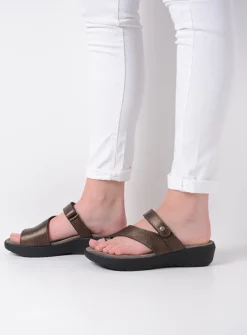 Slippers<Wolky Collins - brons leer bronsleer