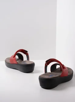 Slippers<Wolky Collins - rood leer roodleer