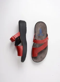 Slippers<Wolky Collins - rood leer roodleer