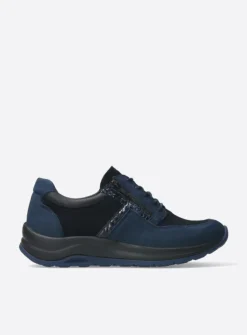 Lage Veterschoenen|Wandelschoenen<Wolky Comrie - blauw combi leer blauwcombileer