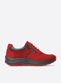 Lage Veterschoenen|Wandelschoenen<Wolky Comrie - rood combi leer roodcombileer
