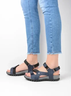 Sandalen<Wolky Cradle - blauw leer blauwleer