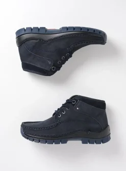 Hoge Veterschoenen|Herfst/Winter<Wolky Cross - blauw nubuck blauwnubuck